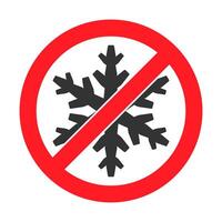 Do not freeze icon symbol set. No freezing logo sign. Snowflake ice, prohibition, prohibited, not allowed, forbid. no snowflake illustration. Isolated on white backround. vector