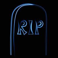 Illustration of grave with neon effect. vector