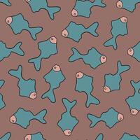 Illustration of pattern with fishes. vector