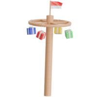 3D Render Indonesian Traditional Game Panjat Pinang png