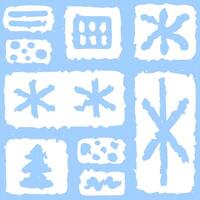 Abstract Winter Checkered Seamless Pattern with Snowflakes vector