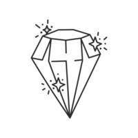 Diamond with Sparkles Line art vector