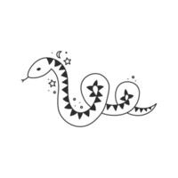 Snake with tongue outline style vector