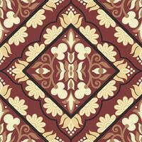 Damask pattern background Geometric ethnic vector
