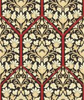 Damask pattern background Geometric ethnic oriental ikat seamles vector