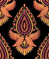 Damask pattern background Geometric ethnic vector