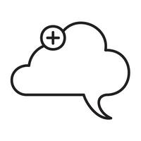 speech bubble with plus icon vector