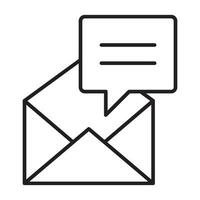 Mail new message icon outline share button vector