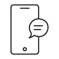 Mobile with speech bubble vector