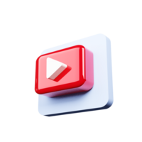 3d render icon of play button Youtube png