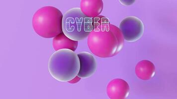 Vibrant 3D Cyber Monday text against dynamic purple background. Perfect for promoting online sales, discounts, and e-commerce events with modern aesthetic. 3D animation. video