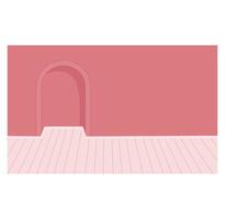 Pink empty room background vector