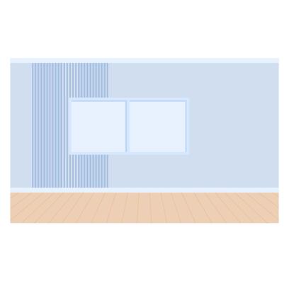 Minimalist oom with a window and wooden floor