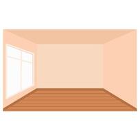 empty room with wooden floor and window vector