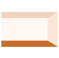an empty room with a white wall and brown floor vector