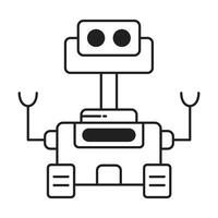 Solar Robot icon on white background vector