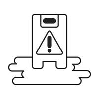 Wet floor icon on white background vector