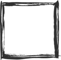 Stylish black brushstrokes create a vintage border with white space for text or images, perfect for various creative projects like scrapbooking or web design vector