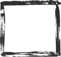 Hand drawn grunge brush square frame border creates a striking visual element, surrounding a clean white background, perfect for adding a touch of raw artistry to designs vector