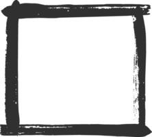 Thick, textured black brushstrokes form a simple rectangular border, framing a blank white space, ideal for adding text or images vector