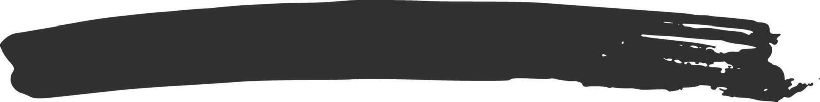 Wide horizontal black paint brush stroke with visible brushstrokes and rough edges, creating a dynamic and textured line against a white background vector