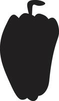 Simple, bold silhouette of a bell pepper, ideal for representing freshness, health, or culinary themes, with a clear stem adding a touch of detail vector