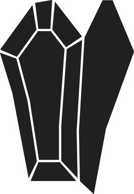 Two black crystals are sparkling on a white background, creating a stark contrast and highlighting their geometric beauty