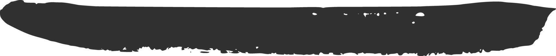 Wide dark gray paint brush stroke with a textured bottom edge creates an abstract shape on a clean white background, offering versatile design possibilities vector