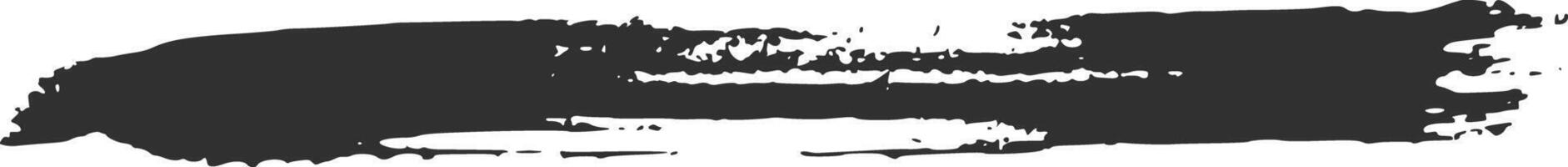Wide black paint brush stroke with jagged edges creating a textured banner across a clean white background, suitable for adding a touch of artistic grunge to designs vector