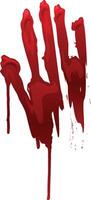 Dripping blood from a bloody hand print creates a disturbing scene, perfect for halloween or any project needing a touch of horror vector