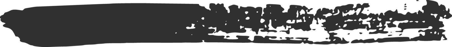 Wide black brush stroke with textured edges creates a dramatic and artistic visual element, perfect for adding a touch of raw energy to designs vector
