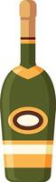 Green champagne bottle with a cork and blank label stands ready for celebration, adding a touch of elegance and excitement to any festive gathering vector