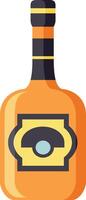 Orange alcohol bottle with abstract label on white background, symbolizing celebration and party vibes vector