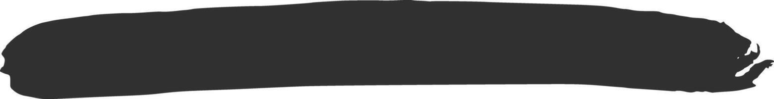 Wide black brush stroke creating a textured banner shape on a clean white background, ideal for adding a grunge or artistic touch to designs vector