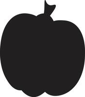 Simple and spooky black silhouette of a plump pumpkin, perfect for halloween projects, creating a festive and eerie atmosphere vector