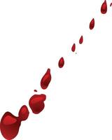 Blood drops are dripping diagonally on a white background, creating a dramatic and unsettling scene, possibly indicating violence, injury, or a medical theme vector