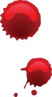 Two blood stains are dripping down a white background, creating a disturbing image of violence, injury, or medical testing vector