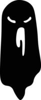 Black ghost silhouette floating against a white background, creating a spooky and eerie atmosphere perfect for halloween decorations and themed projects vector
