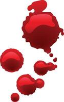 Several dripping blood drops are creating a blood stain on a white background, ideal for medical, crime, or horror themed projects vector