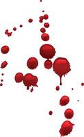 Blood is dripping and splashing on a white background, creating a dramatic and unsettling scene, perfect for projects related to horror, crime, or medical themes vector