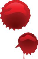 Two blood spots are dripping on a white background, creating a dramatic and unsettling scene, possibly suggesting violence, injury, or a medical theme vector