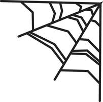 Intricate spider web stretches across a corner, forming a spooky decoration perfect for enhancing halloween ambiance with its delicate and eerie design vector