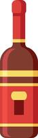 Red wine bottle with blank label, gold decorations, and red cap, standing upright against a white background, representing winemaking, celebration, and beverage industry vector