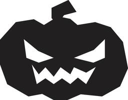 Spooky black jack o' lantern with glowing eyes and mouth for halloween, adding a festive touch to the season. Perfect for parties and events, creating a wicked vibe vector