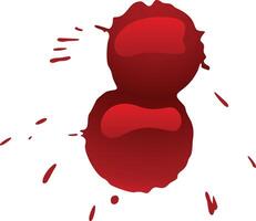 Two large blood splatters slowly dripping down a white background, creating a spooky and macabre atmosphere perfect for halloween or horror designs vector