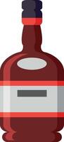 Stylish bottle of liquor with a blank label presents an opportunity for branding and customization, showcasing the rich color of the beverage within vector