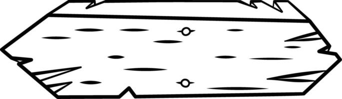 Cartoon wooden sign with jagged edges and two round holes offers a blank space suitable for adding text, drawings, or designs vector