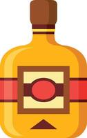 Full, unopened bottle of golden whiskey features a prominent red and cream label with a red circle at its center, set against a clean white backdrop vector