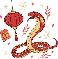 New Year 2025, year of the snake vector