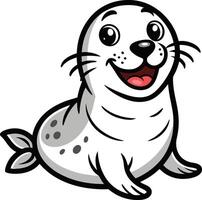 Funny Seal Illustration with White Background Cartoons vector